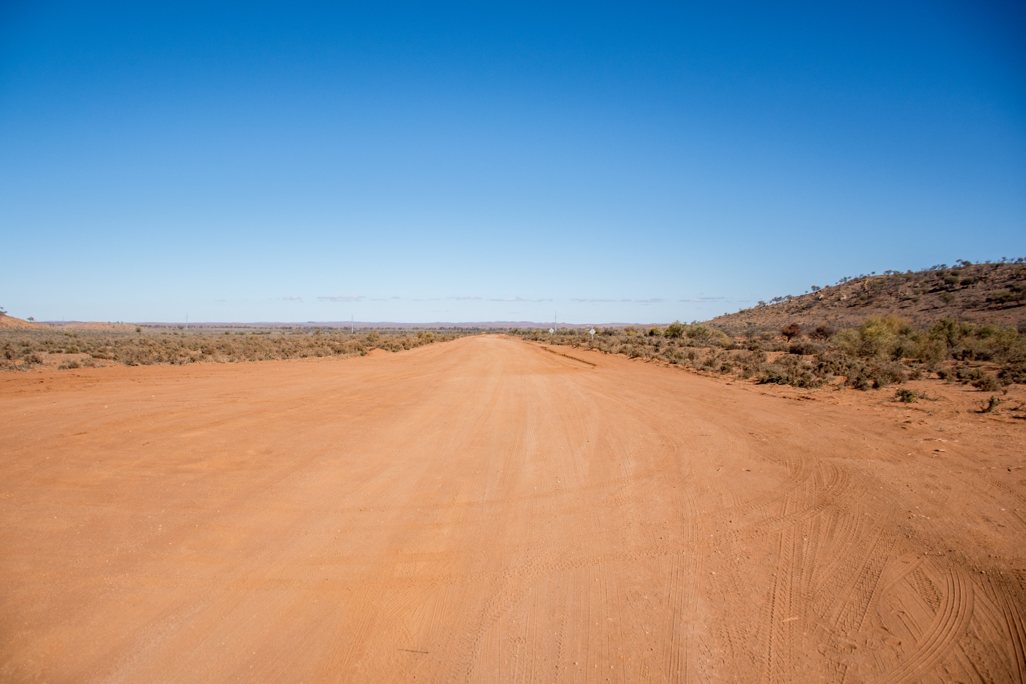 An outback country road near Broken Hill, New South Wales, Australia